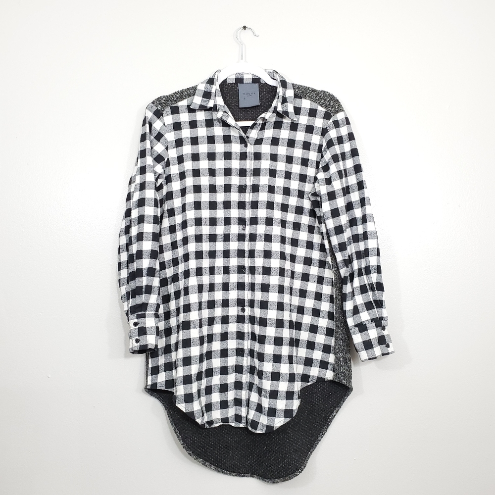 Maude Flannel Plaid Back Tunic Top